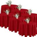 Fitable 6 Pack Red Round Table Clothes - 90 Inches in Diameter - Stain Resistant and Washable Tablecloths, Polyester Fabric Table Covers for Wedding, Party, Banquet, Gathering