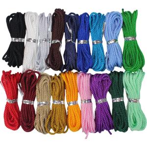 PAMIR TONG 2mm Twisted Nylon Twine Cord for Bracelet Assorted Color 36 Yards Satin 3 Braided Beading Milan Rope Macrame Thread String Knotting Cord for Jewelry Making-DIY Crafts-Necklace-Pendant
