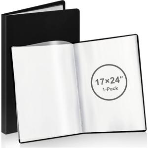 A2 Heavy Duty Binder with Plastic Sleeves 17 x 24 Inch Portfolio Folder with 30 Clear Sheet Protectors Art Portfolio Folder for Artwork Poster Protector for Paper Album Storage Display (Black) A2 Heavy Duty Binder with Plastic Sleeves 17 x 24 Inch Portfolio Folder with 30 Clear Sheet Protectors Art Portfolio Folder for Artwork Poster Protector for Paper Album Storage Display (Black)