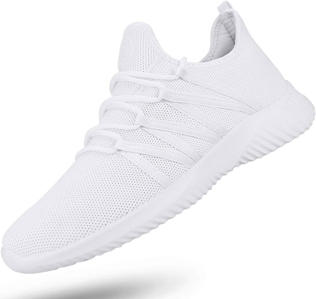 Feethit Mens Slip On Running Shoes Breathable Lightweight Comfortable Fashion Non Slip Sneakers for Men (10.5, Cs05 White)