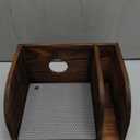 ELLDOO Vintage Wood Coffee Organizer Stand, Compatible with Chemex Coffee Makers, Holds Coffee Maker and Coffee Paper Filters, Fits Collar and Handle Carafes, with Grey Silicone Dripper Mat