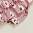 Aunties Bestie Baby Clothes Daddys Girl Newborn Short Sleeve Romper Daisy Skirt Shorts 3Pcs Set Infant Spring Outfit (Pink)