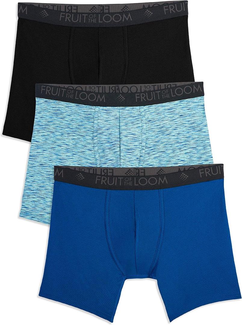 Fruit of the Loom Men's Micro Mesh Boxer Briefs (Medium, Assorted Print - Colors May Vary)