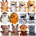 12 Pcs Small Stuffed Animal Bulk - 4.5 Inch Fluffy Stuffies, Animals Keychain Decoration, Carnival Prizes, Classroom Treasure Box, Pinata Stuffers