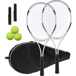UUBEMM Tennis Rackets 2 Players Recreational for Adult,Lightweight Tennis Racquets for Beginner Student Training,Tennis Racket Set with Carrying Cover Bag,Grip Tapes,Tennis Balls, One Size
