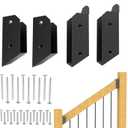 2 Pair 30Stairs Railing Stainless Steel Deck Bracket Connector for 2"X4" (Actual 1.5"X3.5") Railing Wood Posts for Deck Handrails,Railing Stairs,Fences