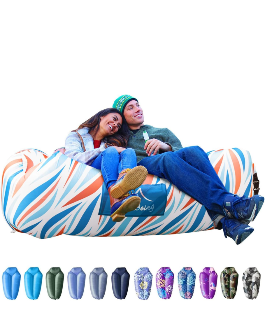 AlphaBeing Inflatable Lounger Beach Chair Accessories, Air Sofa Hammock Inflatable Couch for Camping Backyard Lakeside with Compression Sacks, Ideal Outdoor Gifts for Adults