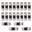 20 Pack RG6 Compression Connectors, 75 Ohm F Connector Inside Conductive Washer Design Weatherproof Coax Connector, Compatible for RG6 Dual, Tri Quad Shield Universal Cable TV Connectors