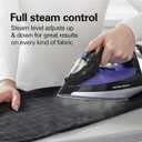 Hamilton Beach Steam Iron for Clothes & Garment Steamer with Smooth Press Stainless Steel Soleplate, 1200 Watts, 8 Retractable Cord, Black (14214)