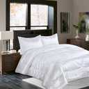 White King Size Comforter Set, 3pcs Silk Jacquard Ultra Soft Bed Comforter Set, Lightweight Quilt Blanket for King Bed (104x90inches)