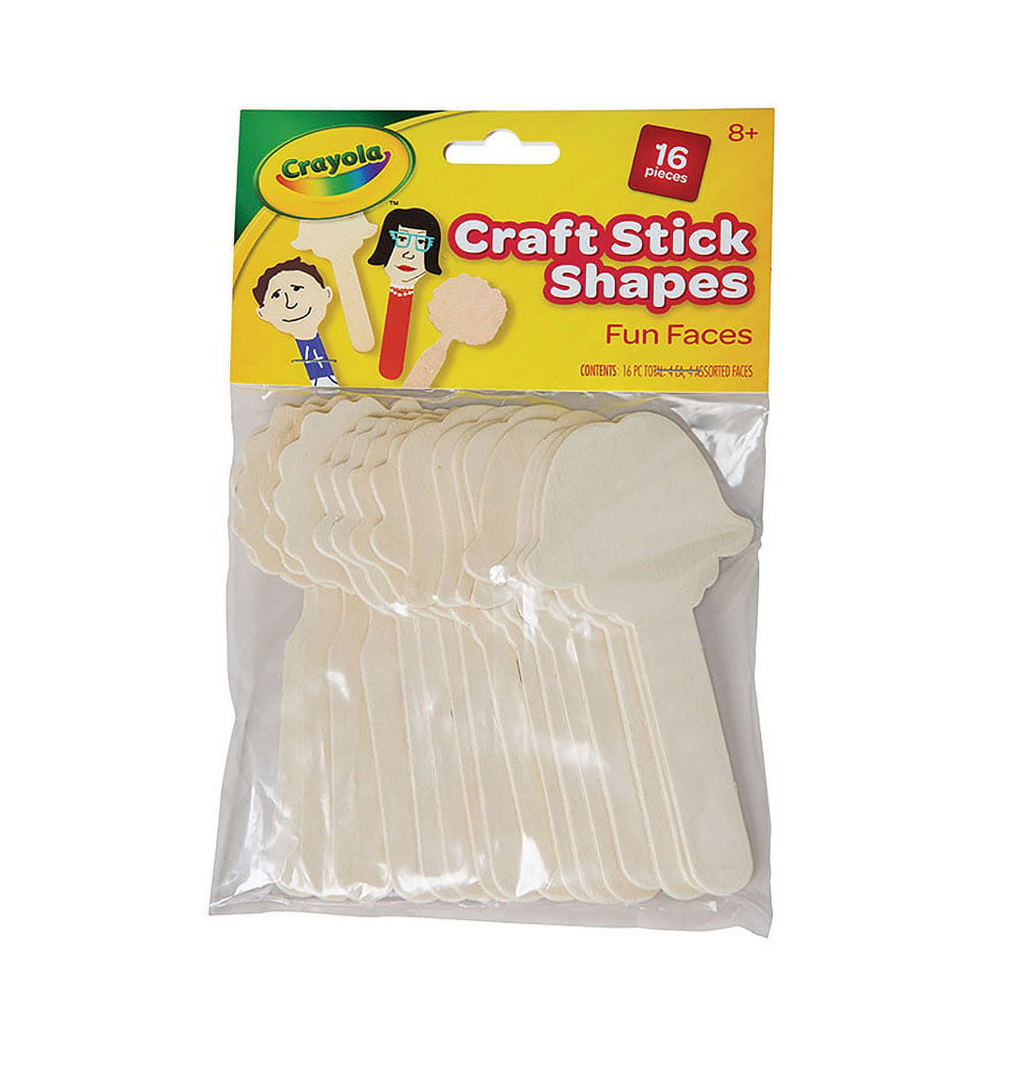 Fun Faces Craft Sticks, 5", Natural, 16 Pieces | Bundle of 10 Packs