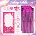 35 Pcs Halloween Trunk or Treat Car Decorations Kit Hot Pink Girls Theme Trunk or Treat Decorations with Balloon and Pink Photo Props for Car Garage Door Entryway Party Decor