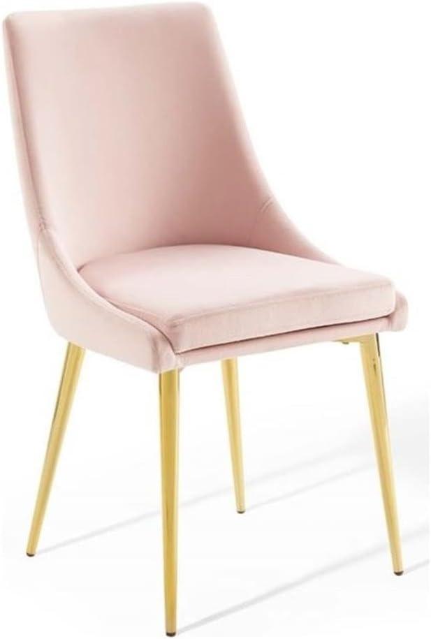 Modway Viscount Modern Accent Performance Velvet Dining Chair, Pink
