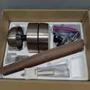 Fanbulous Farmhouse Ceiling Fans with Light, 48 Inch Bedroom Ceiling Fan with Lights, 6-Speed Adjustable, Quiet and Reversible DC Motor, Dual Finish 5 Blades, Rustic Caged Ceiling Fan for Living Room (Black and Walnut)