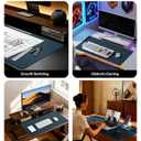 YSAGi Leather Desk Protector, Office Mat, Large Mouse Mat, Non-Slip PU Leather Blotter, Laptop Desk Mat, Waterproof Writing Pad for Office and Home(Dark Blue, 40" x 24")