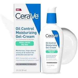 CeraVe Oil Control Moisturizing Gel-Cream, Face Moisturizer for Oily Skin, Niacinamide, Hyaluronic Acid & Oil Absorbing Technology To Rebalance Oily Skin, Non-Comedogenic, Fragrance Free & Oil-Free,NED