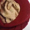 HINDAWI Women Winter Warm Knit Hat Wool Snow Ski Caps with Visor (Red)