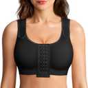 BRABIC Post Surgery Compression Bras for Women Front Closure Mastectomy Bra with Wide Adjustable Straps Wirefree