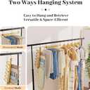 Pants Hangers,2 Pack Golden Metal Alloy Hangers Closet Organizer,Sturdy Space-Saving Clothes Pants Hangers, Closet Organizers for Pants Jeans Skirts Scarf Legging