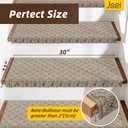 JSEI Bullnose Carpet Stair Treads, 14 Pcs Non Slip Stair Treads for Wooden Steps Indoor with TPE Backing, 11" x 30" Machine Washable Stair Runners with Edge Protection for Kids, Elders and Pets, Beige
