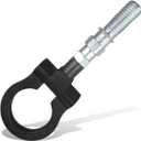 Car Front Bumper Tow Hook, Trailer Grappling Hook with Screw-in Design, Waterproof Bumper Pull Ring Decoration, Foldable Vehicle Exterior Accessory for Truck SUV-Only for Decoration (Black)