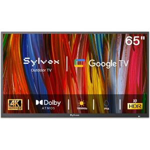 SYLVOX Outdoor TV, 65 inch Smart TV Waterproof Outdoor TVs, 4K Weatherproof Television for Outside, Support Google Assistant, Chromecast, 1000 nit Brightness Partial Sun (Deck Pro 3.0)