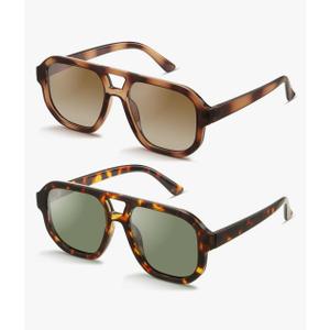 livho Trendy Polarized Square Aviator Sunglasses Women Men Square Eyewear Frame, Retro Sun Glasses for Women Men 2025 Shades