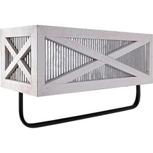 Autumn Alley Farmhouse Rustic Towel Rack Shelf Holder - Wood Towel Rack Basket Storage - Farmhouse Towel Holder for Rustic Bathroom and Farmhouse Kitchen Dcor - Wall Mounted, Galvanized, Rustic White
