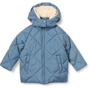 Amazon Essentials Girls and Toddlers' Long Quilted Cocoon Puffer Coat (X-Small, Blue)