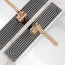 Diatomite Stone Sink Candy - Instant Dry Stone Sink Tray around Faucet, Prevents Moisture Buildup - Faucet Splash Guard for Bathroom Counter (Dark Grey, 20" x 3.9")