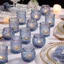 11pcs Assorted Blue Votive Candle Holders, Tea Lights Candle Holder for Wedding Decor, Blue Candle Holders for Table Centerpiece, Bridal Shower, Baby Shower Decorations