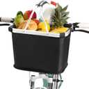 Hedume Bicycle Basket, Folding Detachable Bike Basket, Multi-Purpose Bike Handlebar Basket Front for Pet, Shopping, Commuter, Camping and Outdoor, Quick Release Easy Install