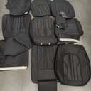 Car Seat Cover Full Set, Leather Car Seat Cover, Waterproof Seat Covers, Car Seat Cushion, Nappa Leather Seat Covers Car Seat Protector Universal Fit Most Cars Black