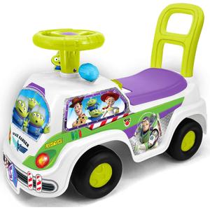 Kiddieland Buzz Lightyear Ride-On Foot-to-Floor Push Handle Toy with Lights & Sounds, Interactive Dashboard, Ages 1236 Months, Batteries Included