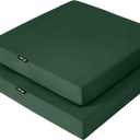 Favoyard Patio Chair Cushions 19 x 19 x 3 Inch Waterproof Outdoor Seat Cushions for Patio Furniture 3-Year Color Fastness Garden Sofa Couch Chair Pads with Handle & Adjustable Straps Set of 2, Green