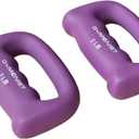 GYMENIST Set of 2 Hand Shaped Neoprene Exercise Workout Jogging Walking Cardio Dumbbells Pair (2-LB Purple)