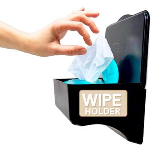 Wipe Holder for Bathroom  Adhesive Wall Mount Organizer for Wet Wipes  Bathroom Toilet Wipes Shelf & Baby Wipe Holder Dispenser, Organize Feminine Products  Black, 1 Pack