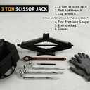 Scissor Jack Car Jack Kit 3 Ton (6614 lbs) Tire Changing Kit with Lug Wrench Suitable for Sedans, SUVs, and MPVs