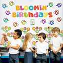 78Pcs Spring Birthday Bulletin Board Kit, Spring Flower Bulletin Board Decorations with Wild Floral Cutouts, Photo Displays Classroom Wall Decor for Back to School Birthdays Preschool Door