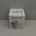 DESQUIGGLE White Ceramic Orchid Planter, 6 Inches Wide, Large Orchid Pots with Holes for Indoors Or Outdoors with Swirl Cut Out Pattern, Orchid Gifts