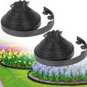 2-Inch x 100 FT Landscape Edging Border with 150 Stakes, Plastic Edging for Landscaping Garden Edging Border, Flexible Landscaping Edging for Garden Flower Beds Yard Lawn Pathway Paver (Black)