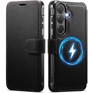 for Samsung Galaxy S26 Plus Wallet Case Compatible with Magsafe, Magnetic RFID Blocking Card Holder Women Men Shockproof Wallet Phone Cover for Galaxy S26 Plus 6.7", Black
