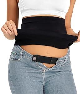 Vahina Belly Bands for Pregnant Women Maternity Belly Band Maternity Jeans Maternity Pants Extender Belly Support Bands for Pregnant Women Jean Extender for Pregnancy (Black M)