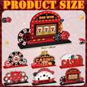 6 Pcs Casino Theme Table Centerpieces Casino Night Party Wood Tabletop Decorations Poker Chips Poker Machines Dice Spades Wooden Signs for Birthday Party Decoration
