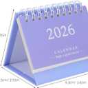 Tofficu 2026 Mini Desk Calendar 5-Pack Small Standing Flip Monthly Planner 3.66X2.95X12.79In Compact Desktop Organizer with Thick Paper for Home and Office