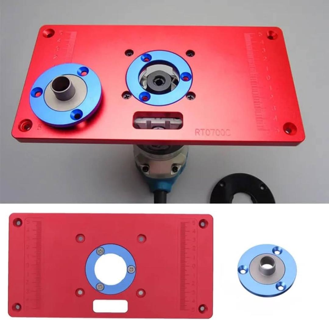 Router Table Insert Plate, Multifunctional Trimming Engraving Table (Red-new1)