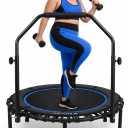 40"/46"/50" Bungee Rebounder Trampoline for Adults, 460LBS Low Impact Quiet Foldable Mini Trampoline, Easy Assembly Indoor Fitness Rebounder with Handle for Whole-Body Workout