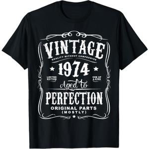 Vintage Made In 1974 T-Shirt 44th Birthday Gift T-Shirt, Size L
