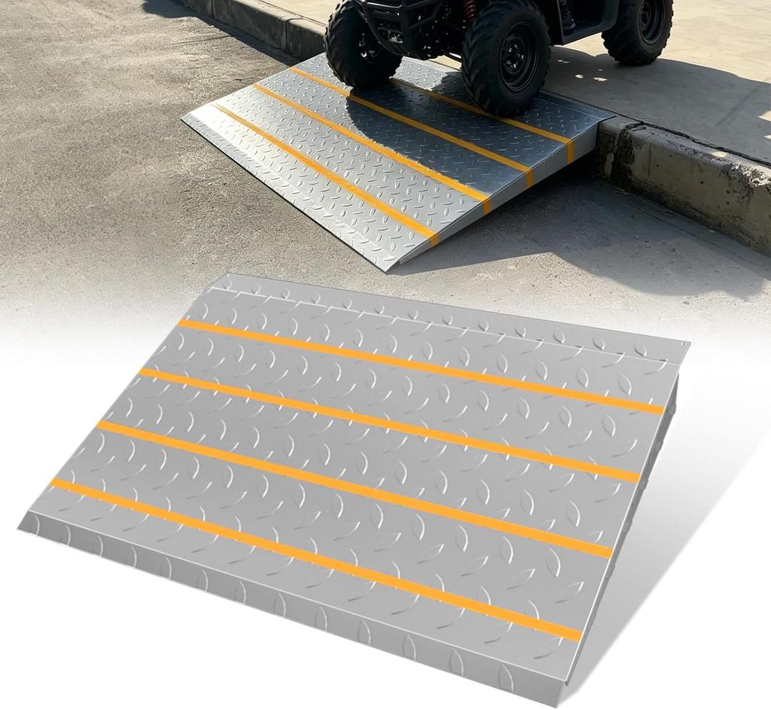 Shed Ramps, 27.6" x 37.4" Threshold Ramps for Doorways Home Steps, 800 Lbs Capacity Anti-Slip Portable Ramps for Garages, Barns, Metal Motorcycle Ramp for Wheelchairs, ATV, Lawnmower, Golf Cart
