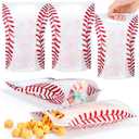 Blosssound 50 Pcs Sport Plastic Bags Clear Baseball Sealed Pouches with Handles Resealable Baseball Party Gift Bags for Sports Theme Birthday Party Candy Gift Wrap Supplies Decoration